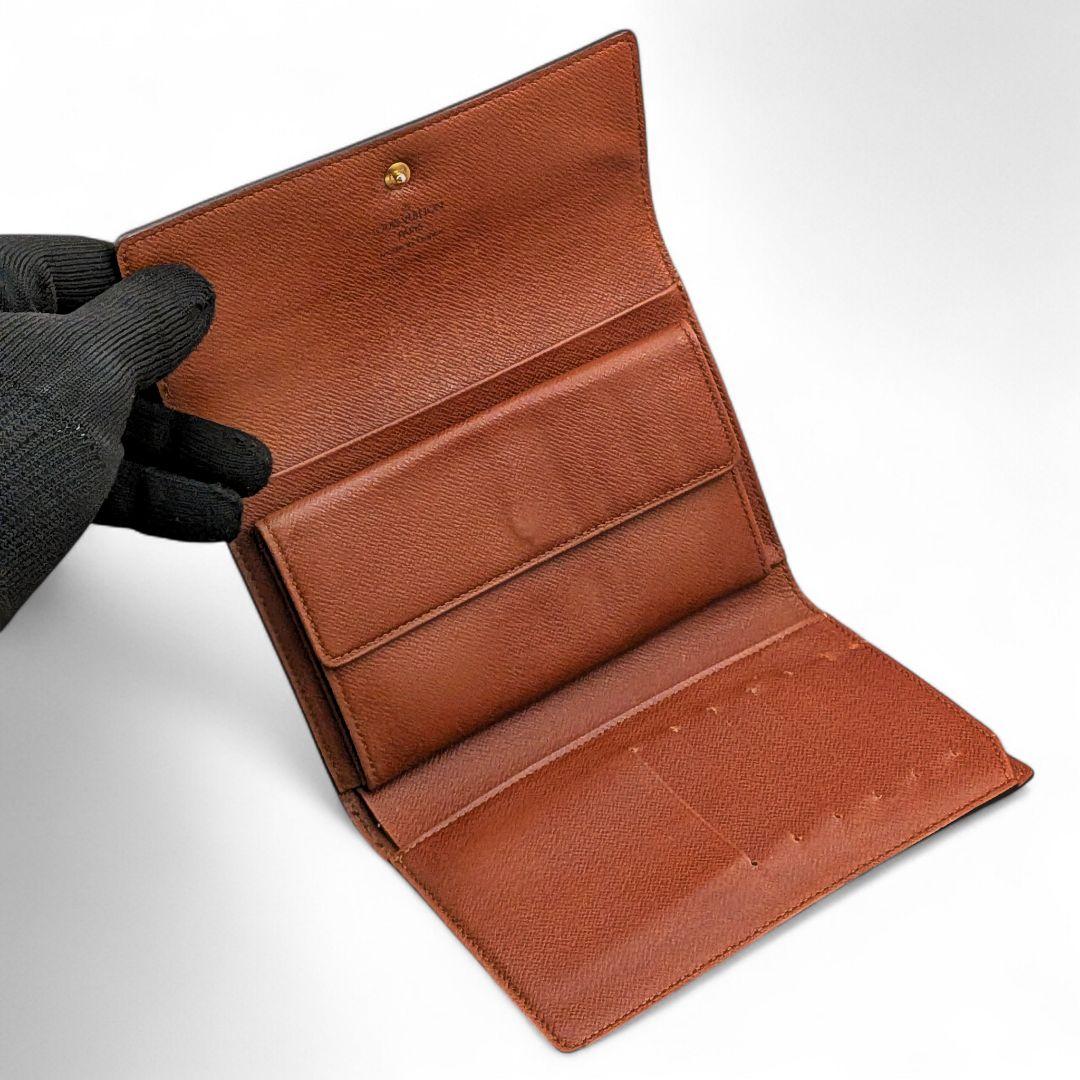 美品 ルイヴィトン モノグラム ポルトトレゾール エテュイ パピエ 折り財布