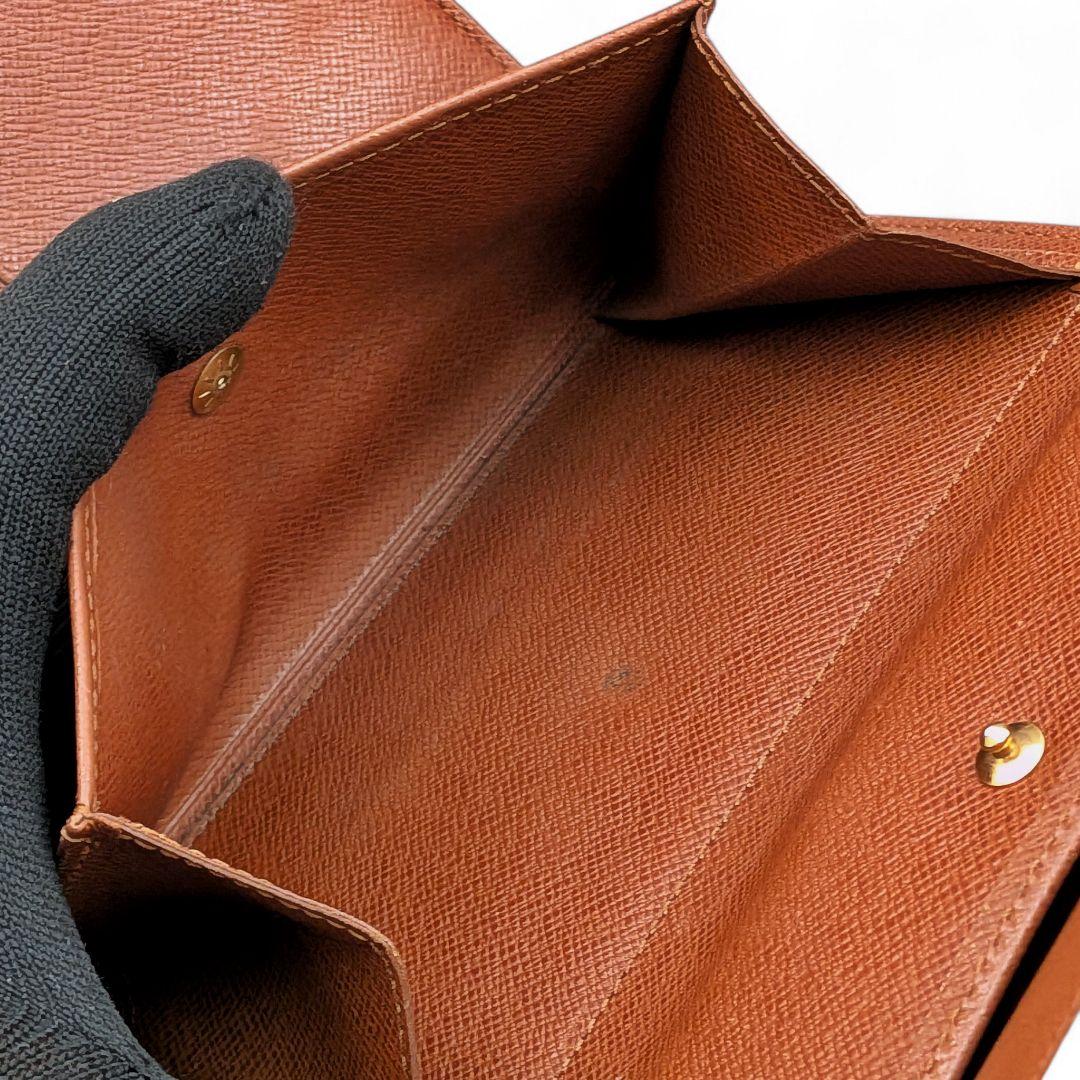 美品 ルイヴィトン モノグラム ポルトトレゾール エテュイ パピエ 折り財布