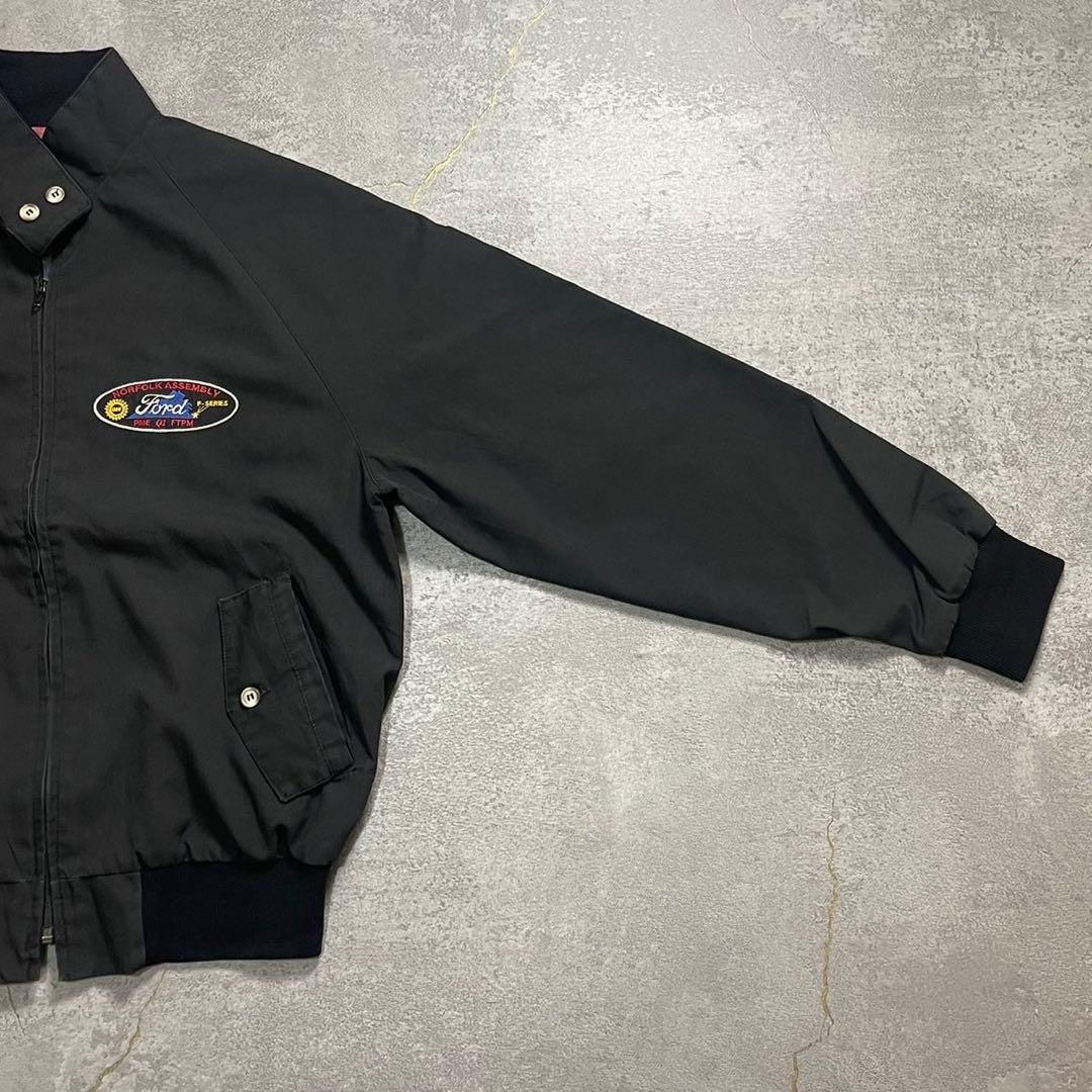 80s90sUSA製G9KingLouieブラックスイングトップFord刺繍ロゴ