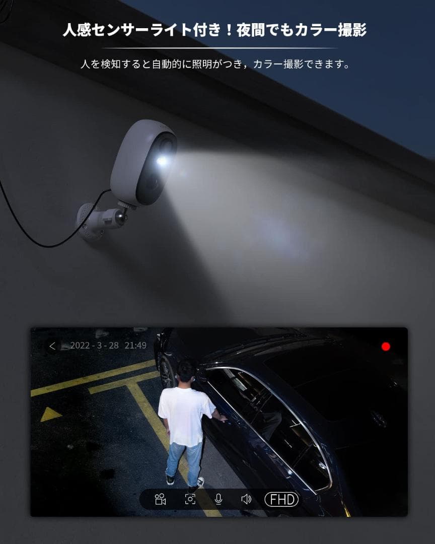 太陽光充電 300万高画素 防犯カメラ