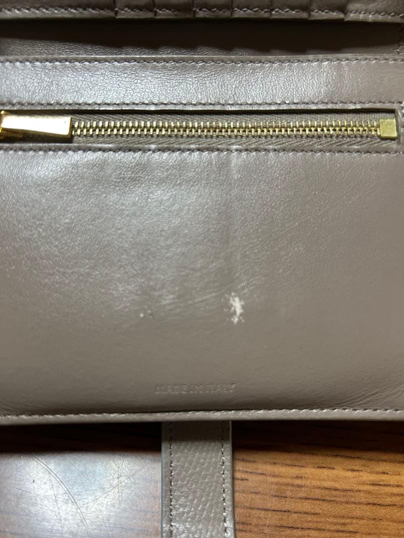 CELINE セリーヌ 二つ折り財布 グレー レザー