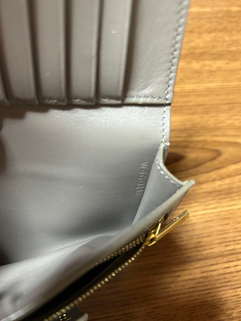 CELINE セリーヌ 二つ折り財布 グレー レザー