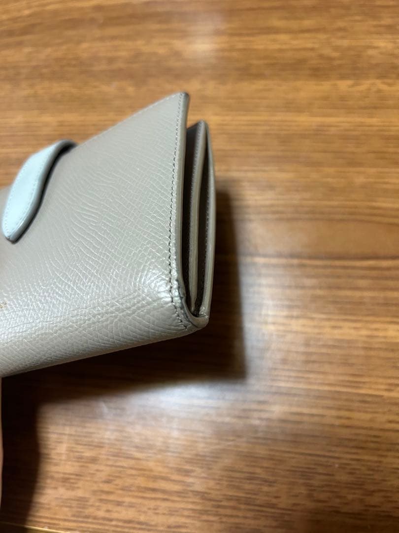 CELINE セリーヌ 二つ折り財布 グレー レザー