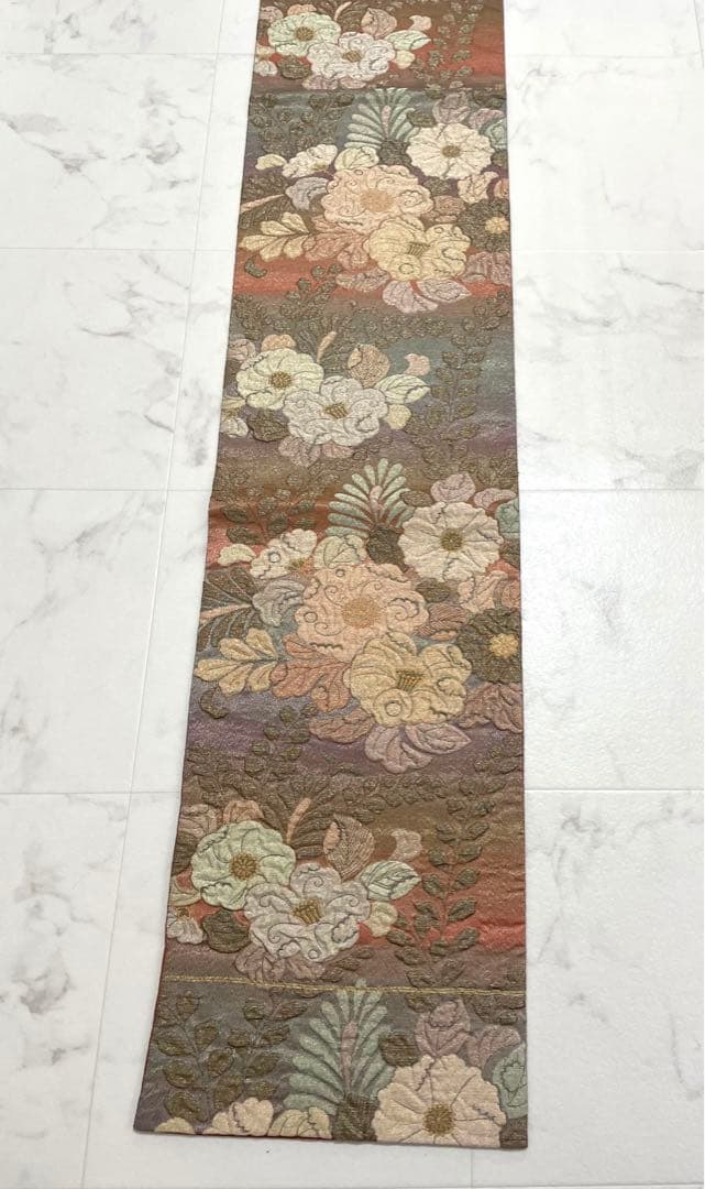 袋帯 六通 ふくれ織り 辻ヶ花模様 グラデーション