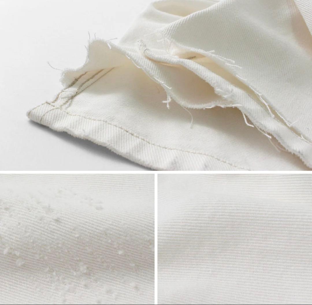 【YENN】イエン　ハイライズ タックワイドデニム WHITE 40