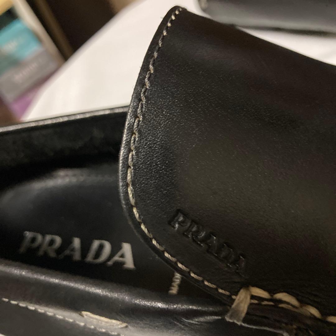 PRADA 黒 レザー モカシン　ドライビングシューズ