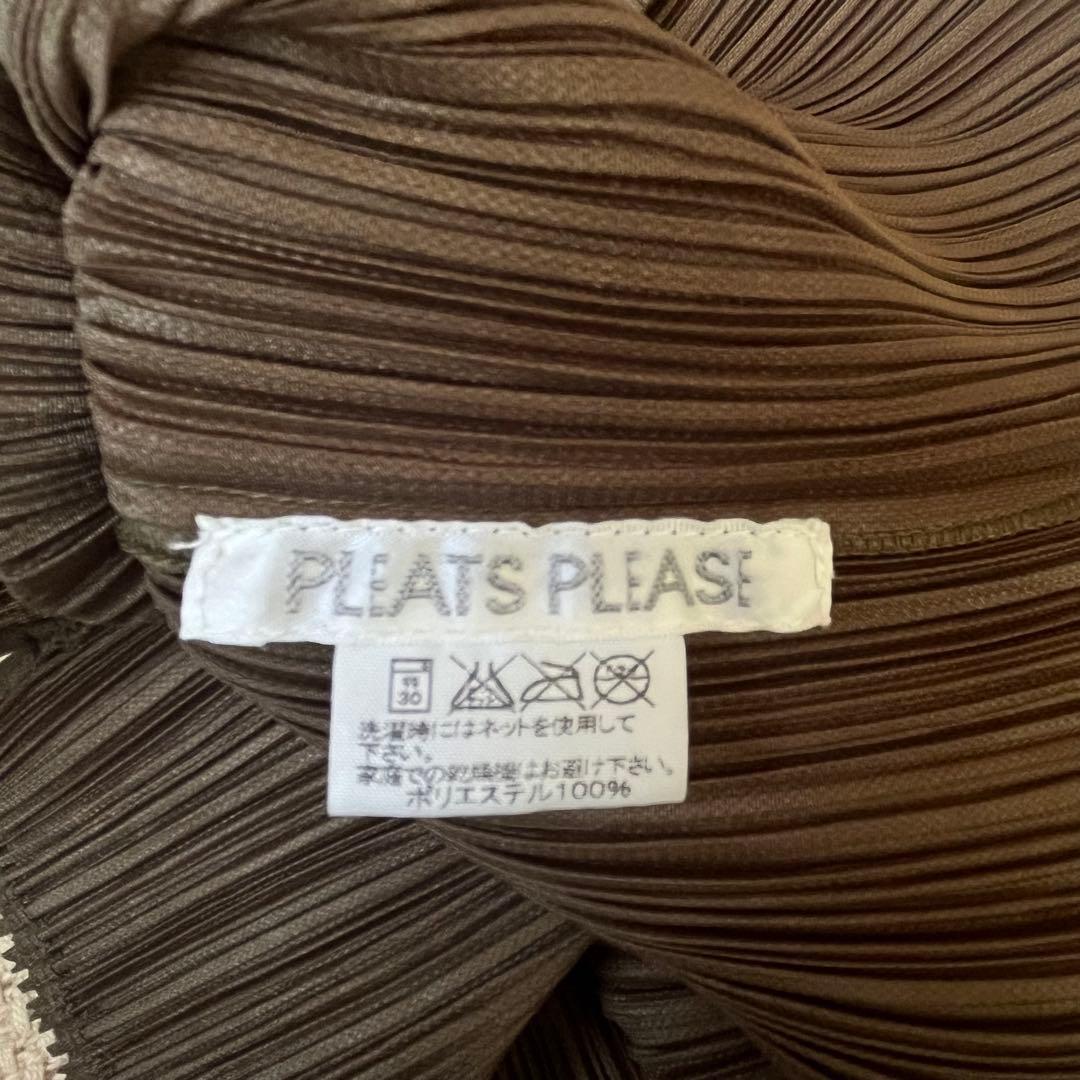 PLEATSPLEASE イッセイミヤケ トップス　カットソー 半袖 ブラウン