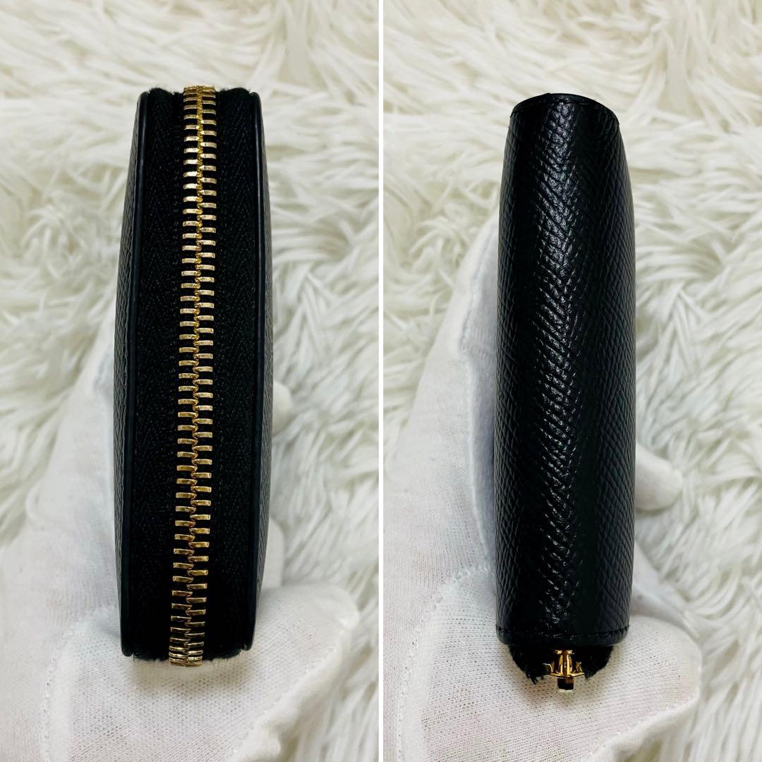 極美✨CELINE 二つ折り財布 エッセンシャル レザー ラウンドファスナー 黒