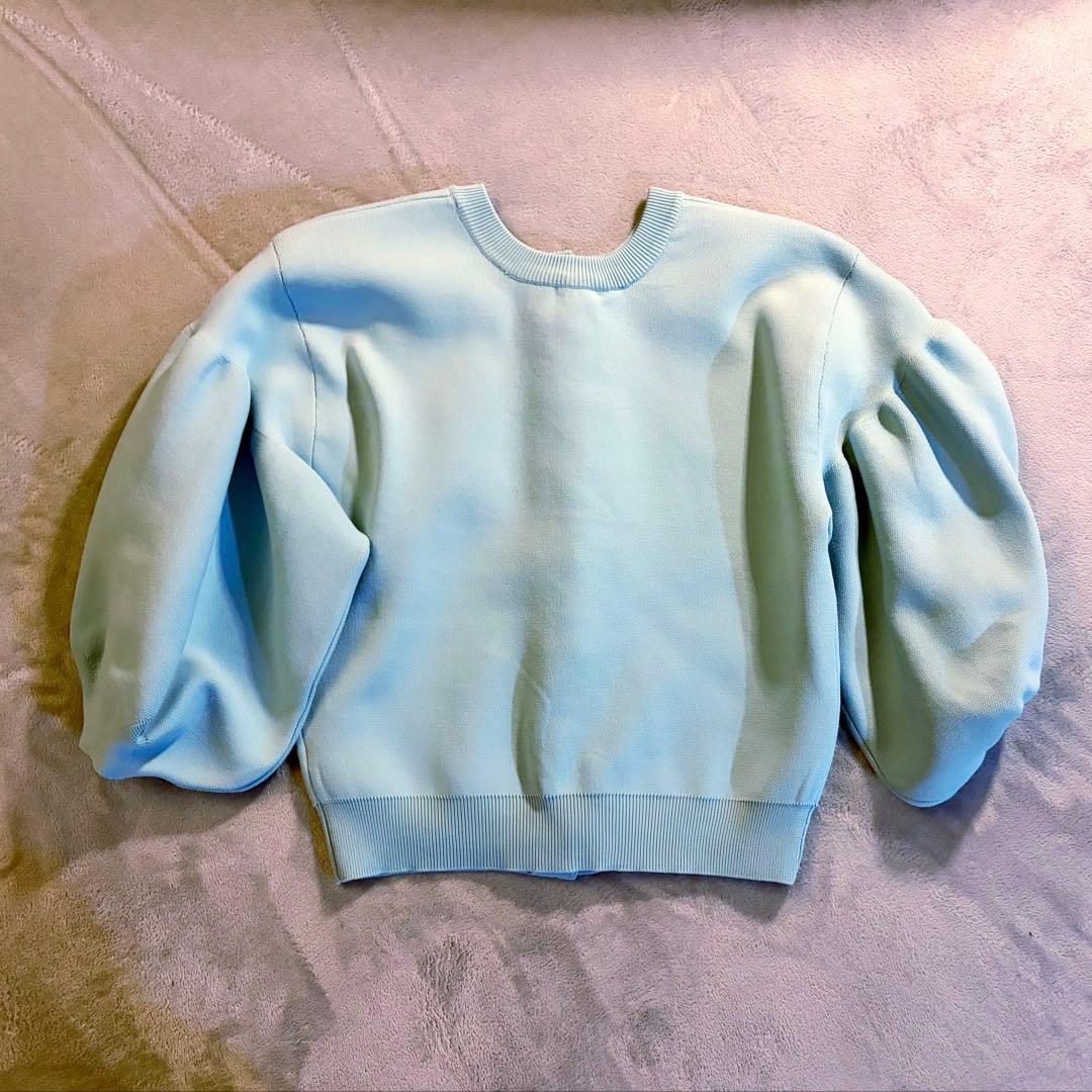 値下げ❣️La boutique BonBon お袖ぽわんパールニットカーディガン