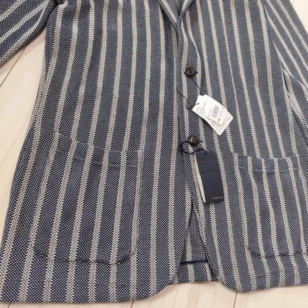 新品✨️LARDINI ニットジャケット ストライプ コットン オールシーズンL