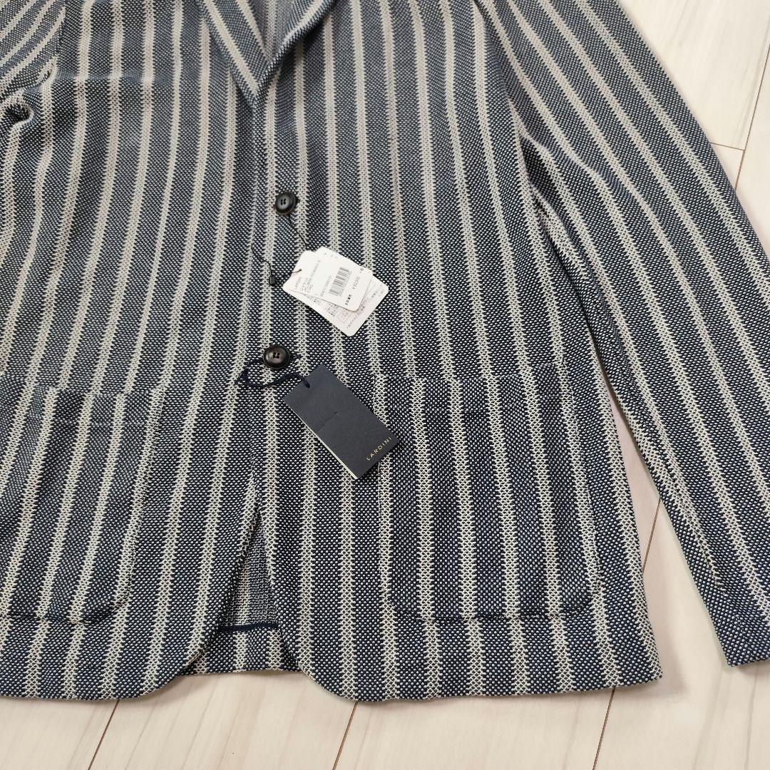 新品✨️LARDINI ニットジャケット ストライプ コットン オールシーズンL