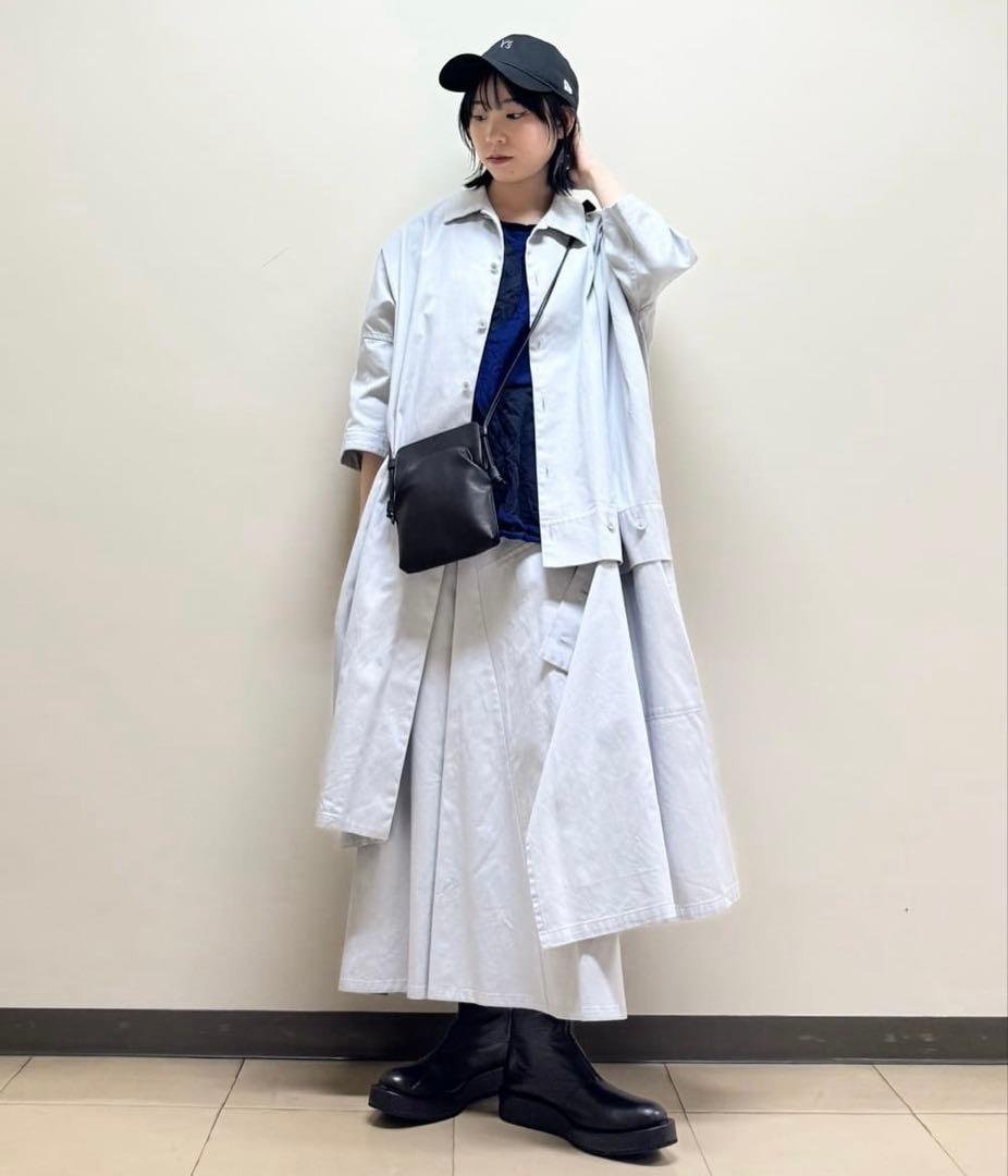 Y'S BORN PRODUCT 2025 コットンツイルアシメドレス 黒
