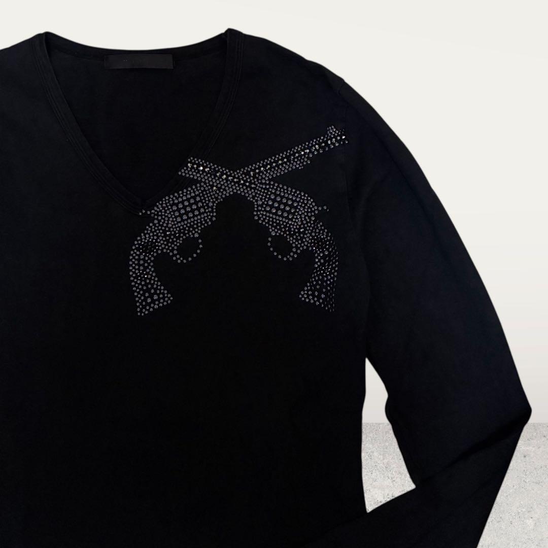 Y2K roar ロアー ロングTシャツ カットソー 二丁拳銃 スタッズ　黒