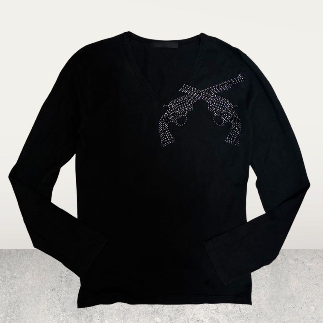 Y2K roar ロアー ロングTシャツ カットソー 二丁拳銃 スタッズ　黒