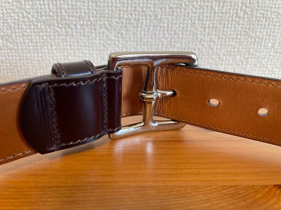 ラコタハウス　コードバン　レイヤードベルト　32mm　バーガンディ