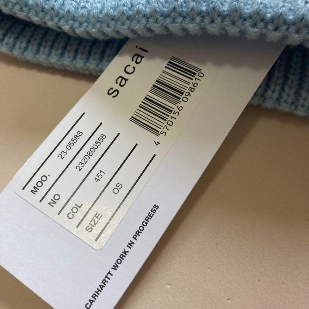 sacai Carhartt WIP 水色 ニット帽