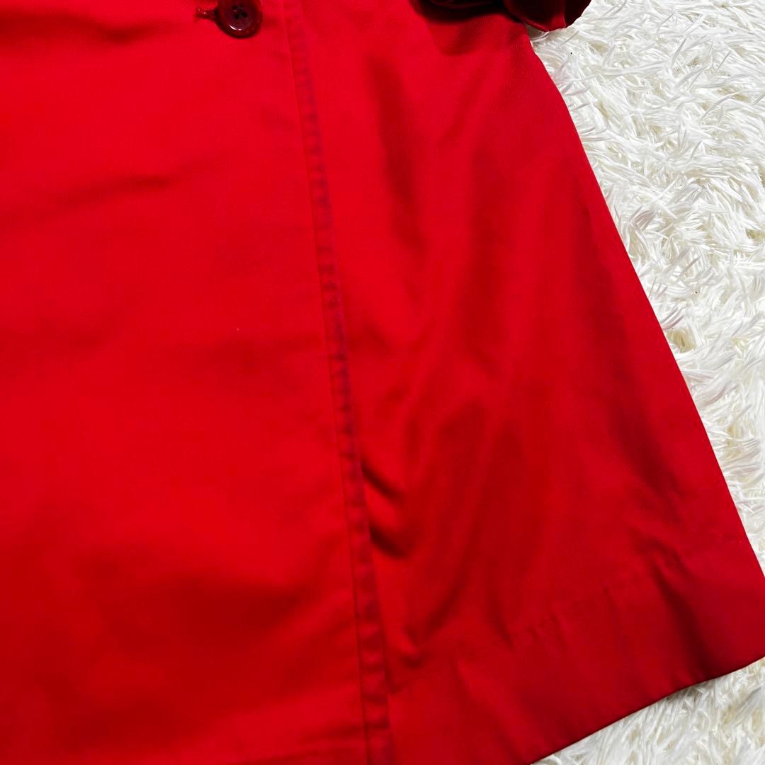 BURBERRY レッド トレンチコート　ノバチェック裏地　ベルト無し