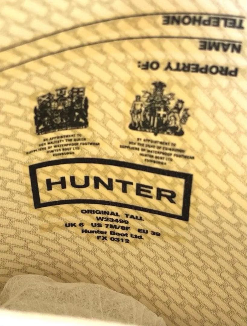 HUNTER オリジナルトール　レインブーツ　UK6 長靴 バックル付き