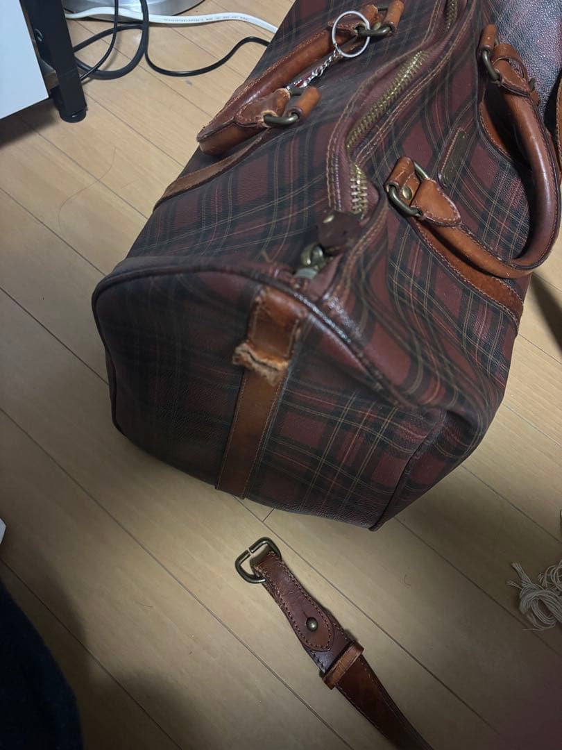 な*ご様 【希少色 】ポロラルフローレン ボストンバッグ ブラウン チェック柄