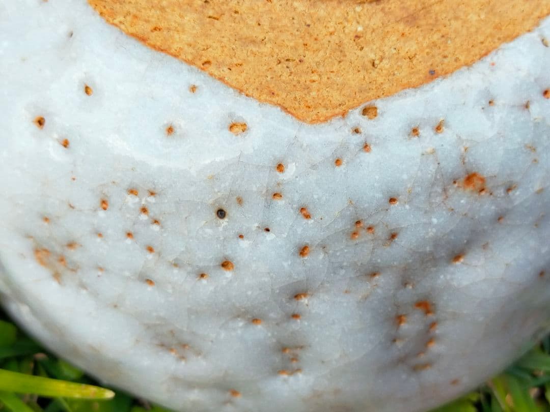 ♥やや大きな　志野　茶碗　在銘　骨董品
