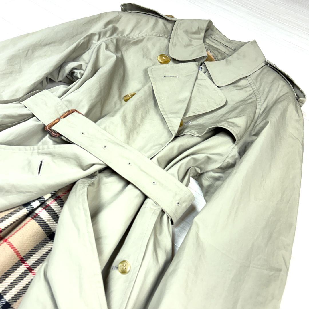 希少大サイズ　バーバリートレンチコート カーキ ライナーチェック マキシ丈 XL
