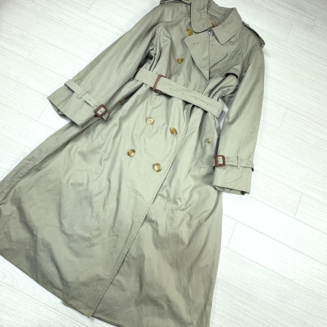 希少大サイズ　バーバリートレンチコート カーキ ライナーチェック マキシ丈 XL