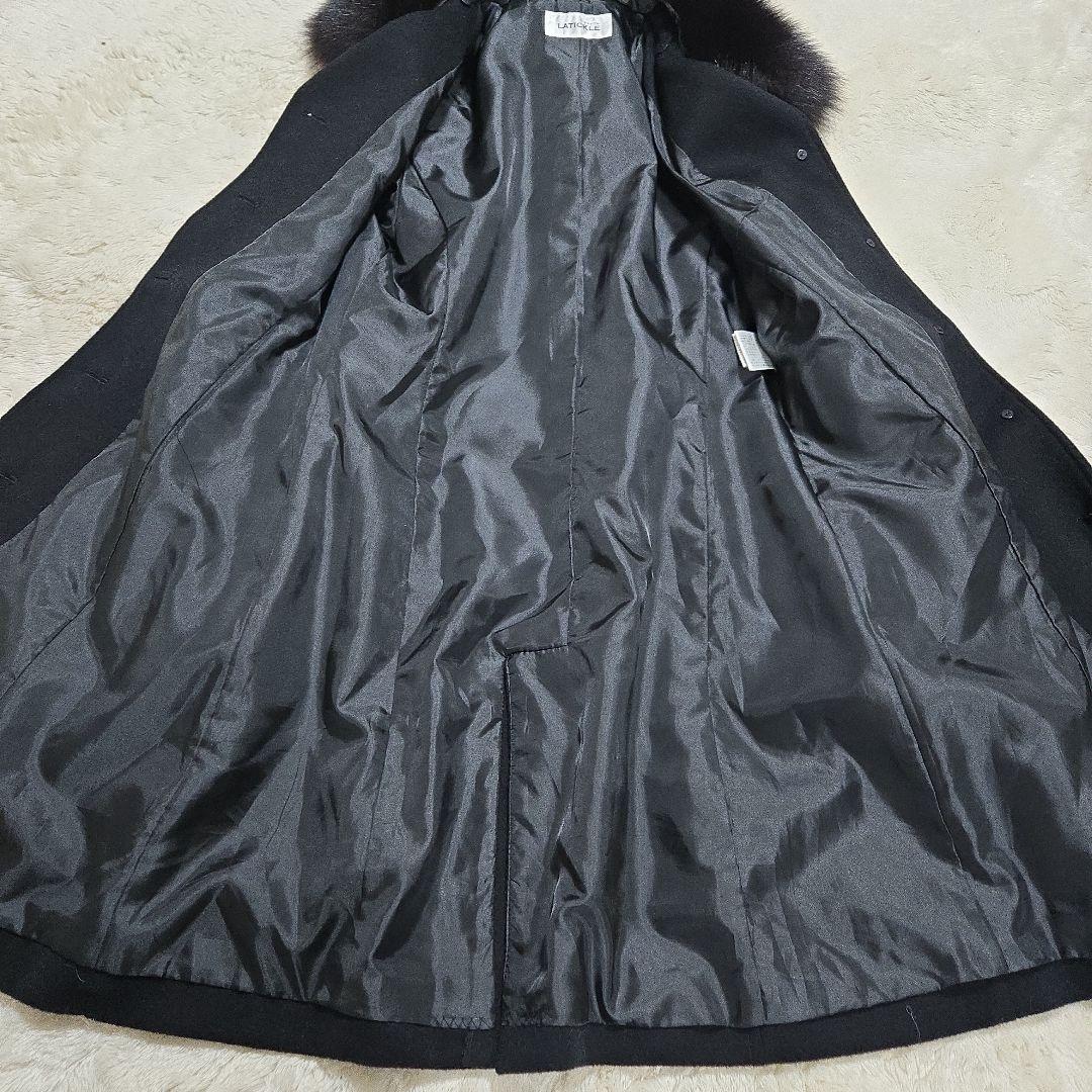 美品 東京スタイル ラティクル ロングコート カシミヤ混 ブルーフォックス