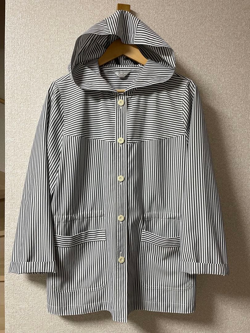 leilian レリアン　ストライプ　スプリングコート　13号+ 中古　極美品