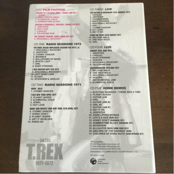 国内盤！5CD+DVD！TOTAL T.REX 1971-1972