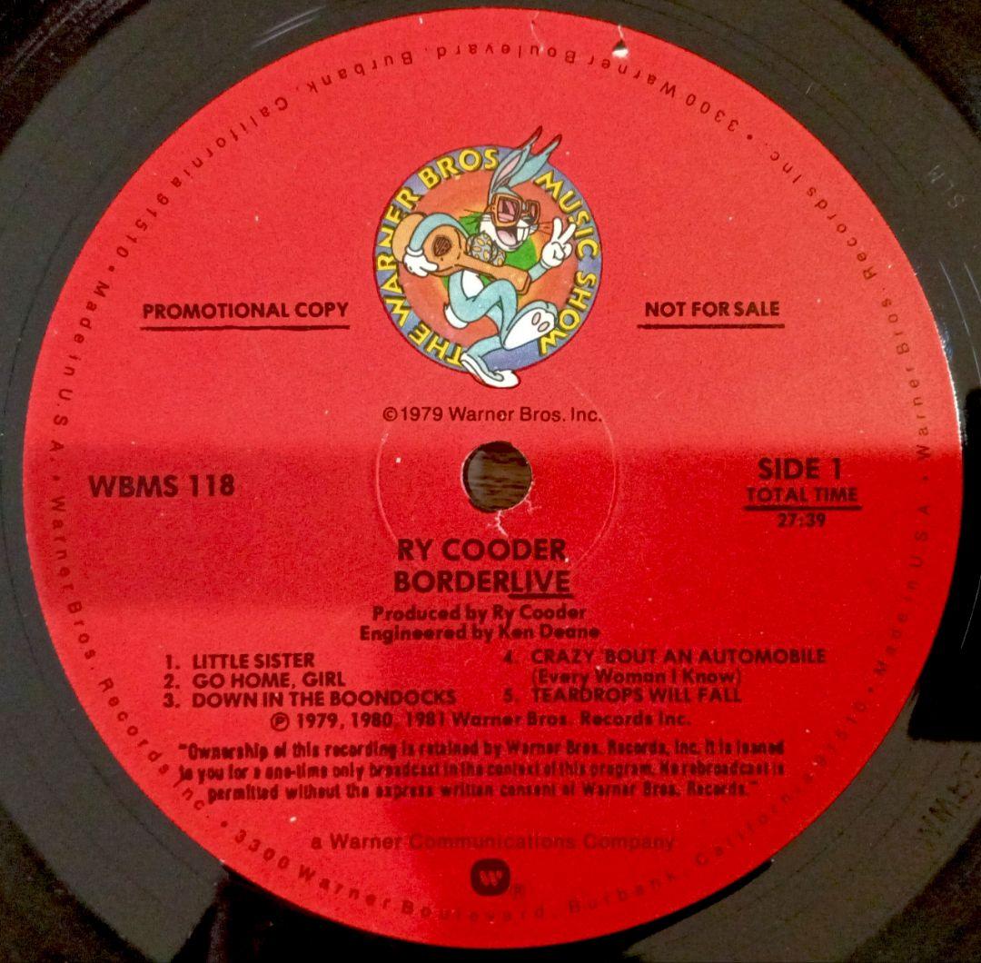 Ry Cooder/Borderlive/米Promo Only希少