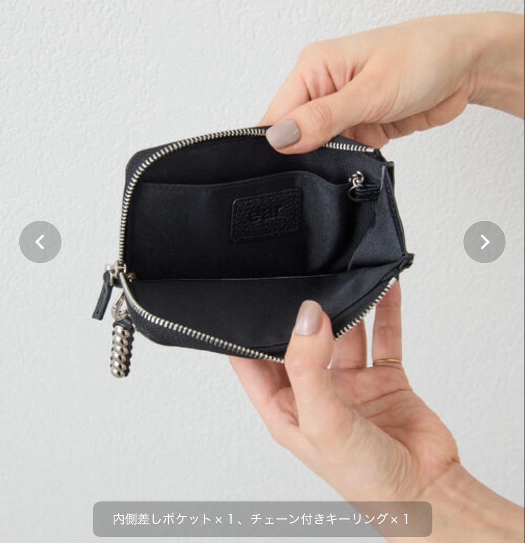 本革ブラックジップウォレット