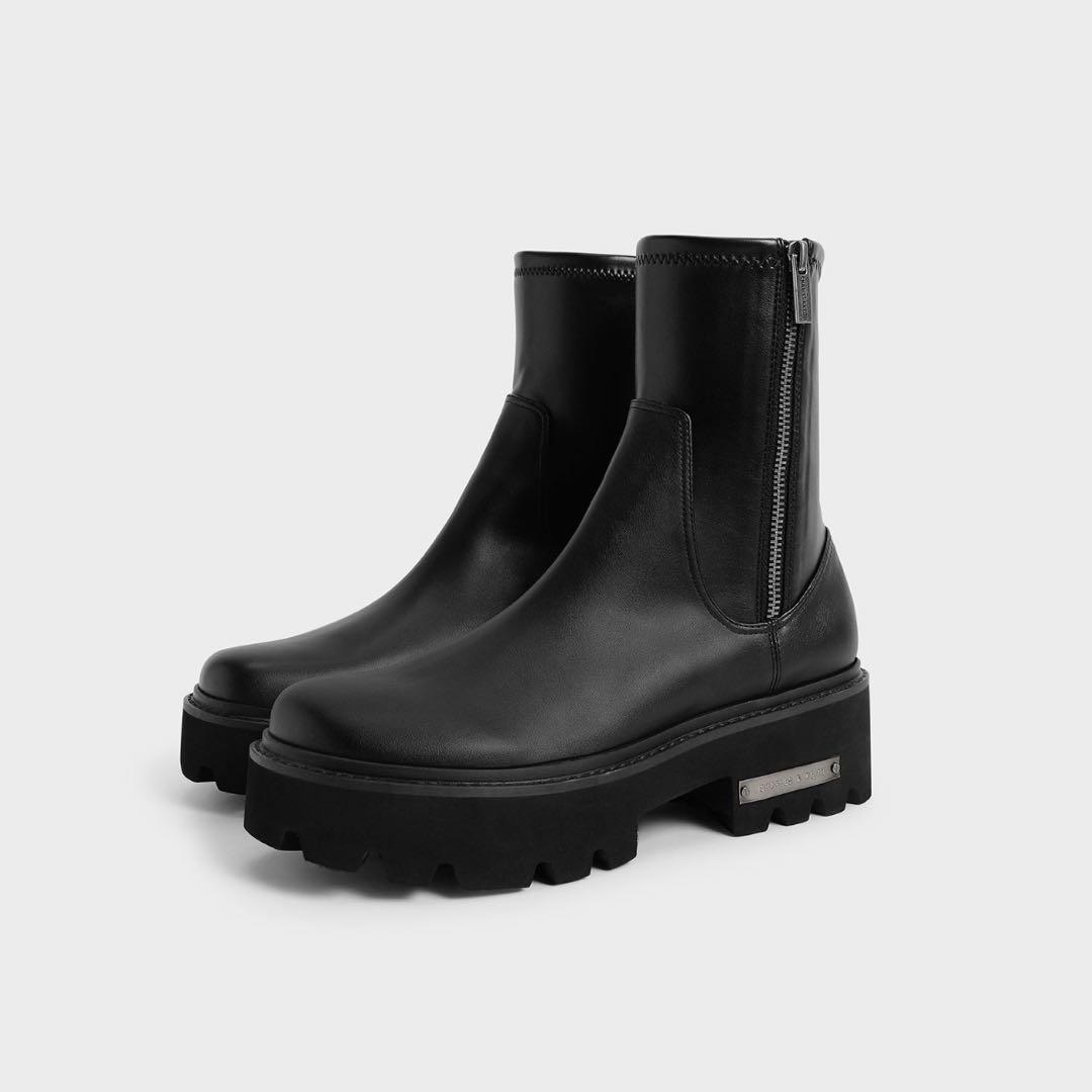 CHARLES & KEITH サイドジップ アンクルブーツ