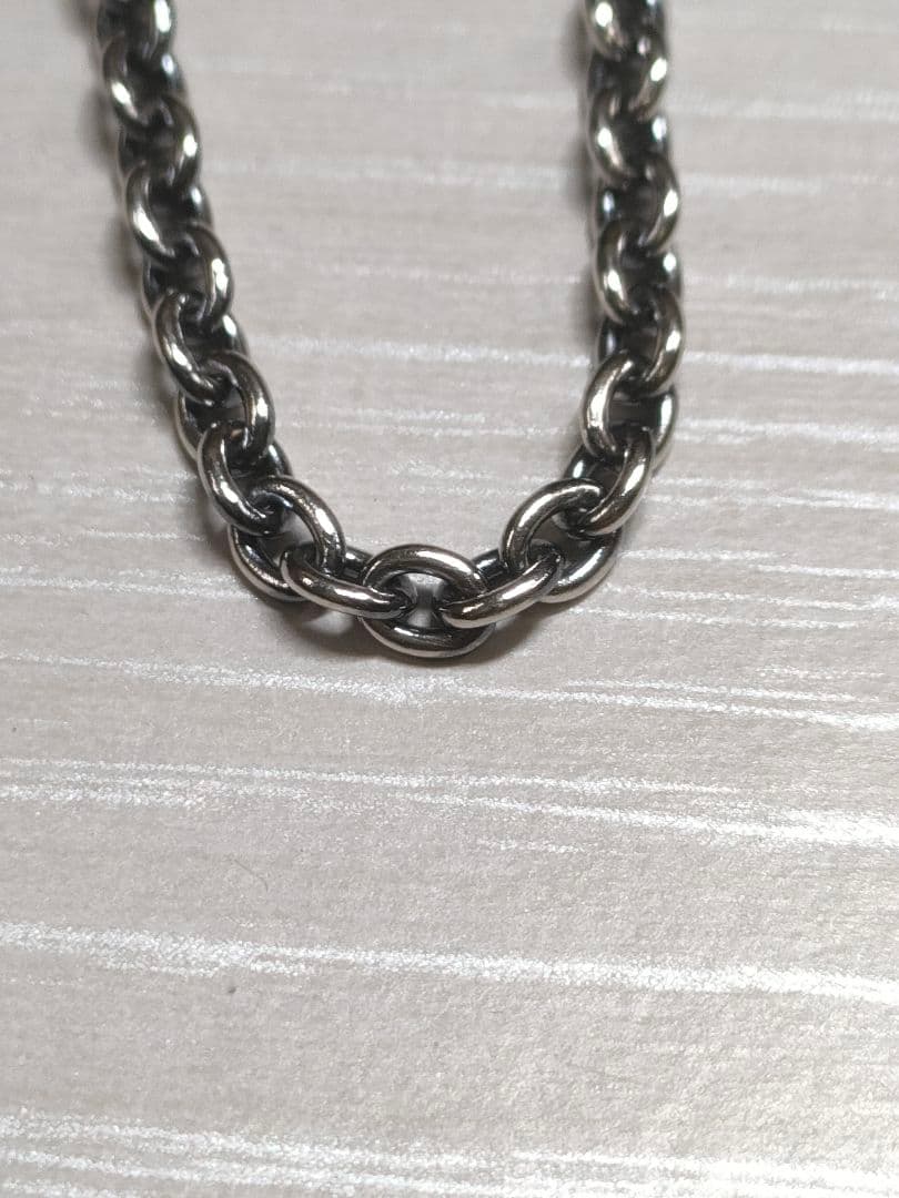 シルバー925製あずきチェーンネックレス50㌢幅3.1㍉10㌘刻印有イタリア製