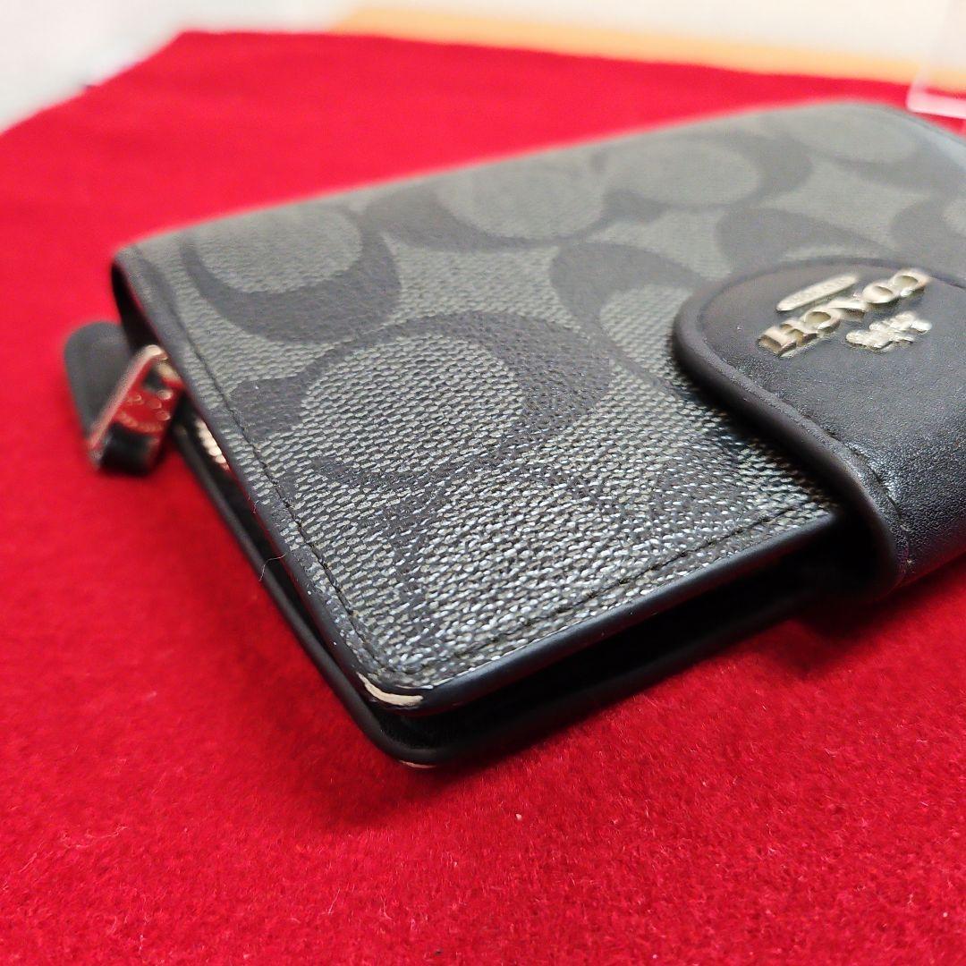COACH コーチ シグネチャー ジップウォレット 2つ折り財布 ブラック