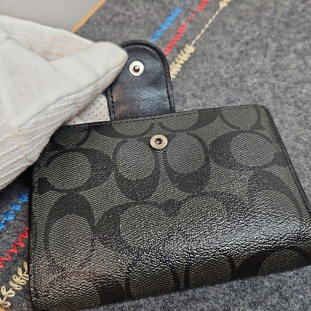 COACH コーチ シグネチャー ジップウォレット 2つ折り財布 ブラック