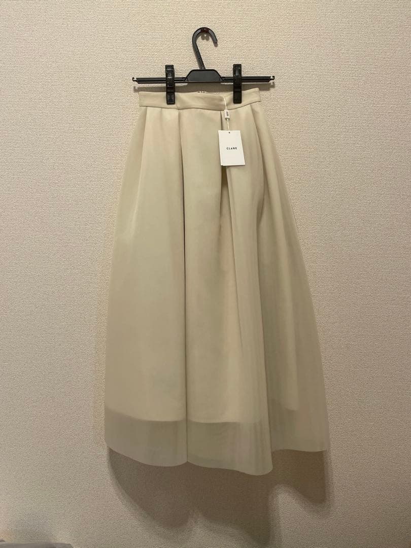 スカート CLANE SHEER RUSSELL VOLUME FLARE SKIRT