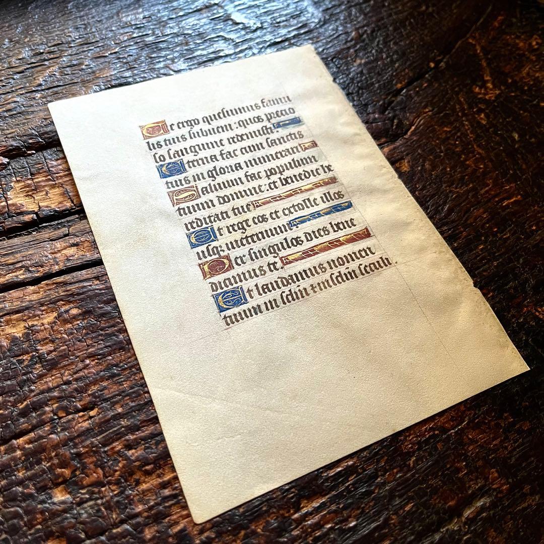 15世紀 手書き 装飾写本 中世 ラテン語 聖書 カリグラフィー