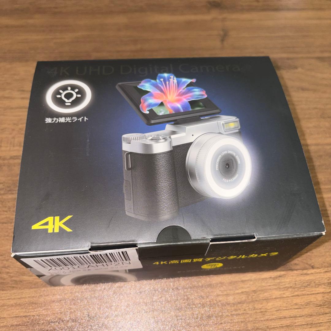 【新品】デジタルカメラ　4K　2026年新型　USB-Cケーブル、バッテリーあり