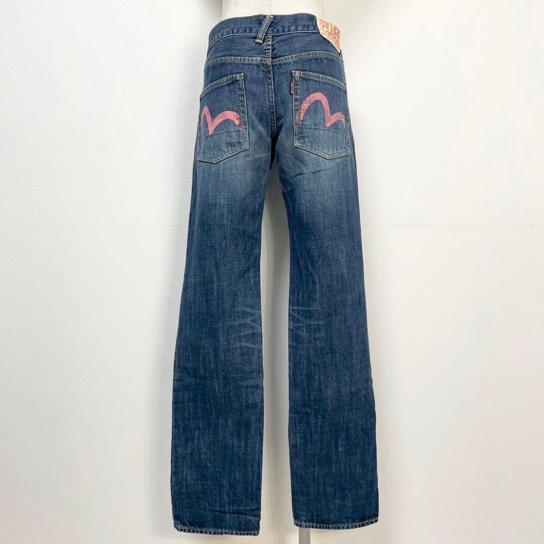 y2k❤️ EVISU donna ピンク カモメ ストレートデニム