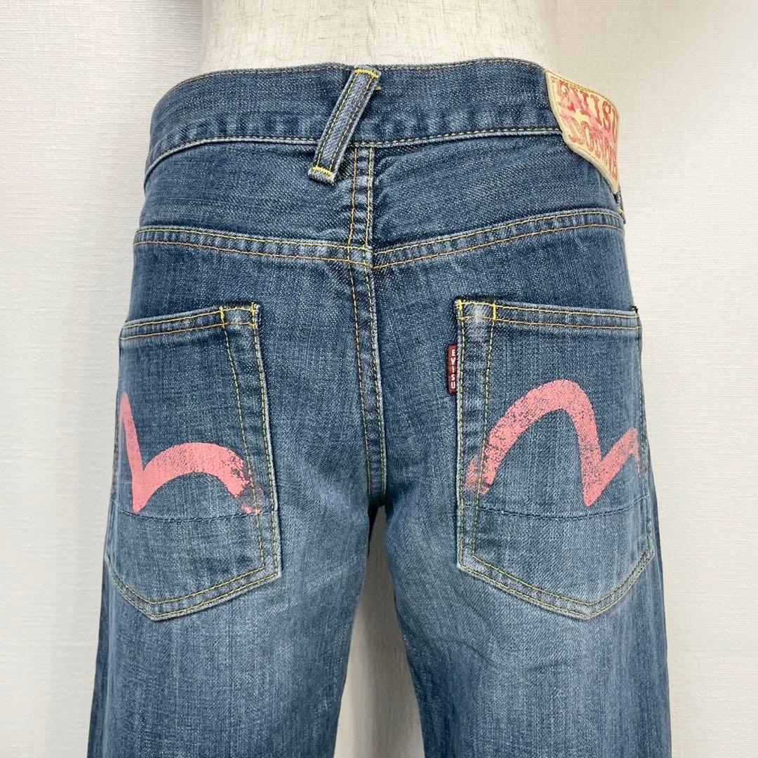 y2k❤️ EVISU donna ピンク カモメ ストレートデニム