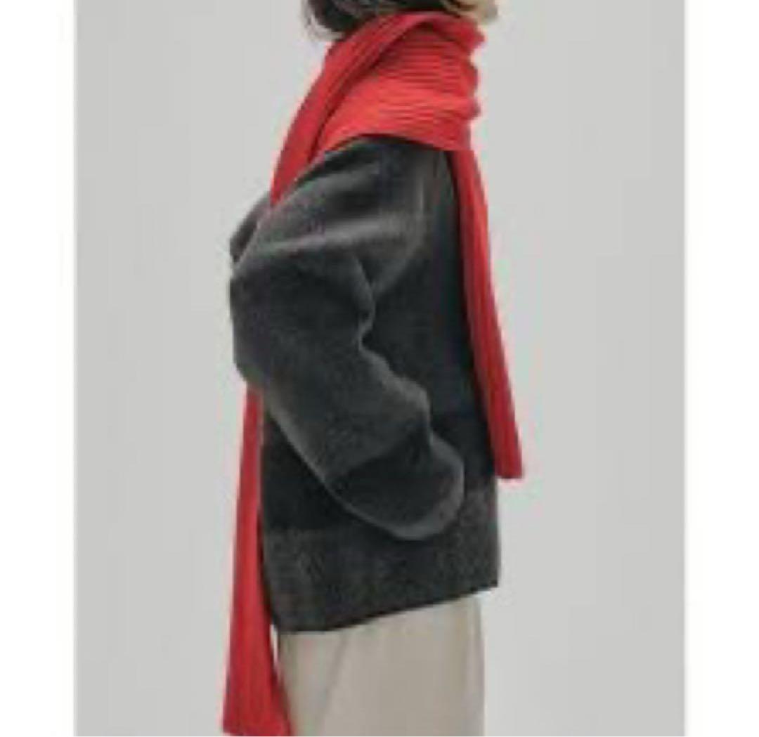 TODAYFUL Rib Knit Muffler/リブニットマフラー レッド