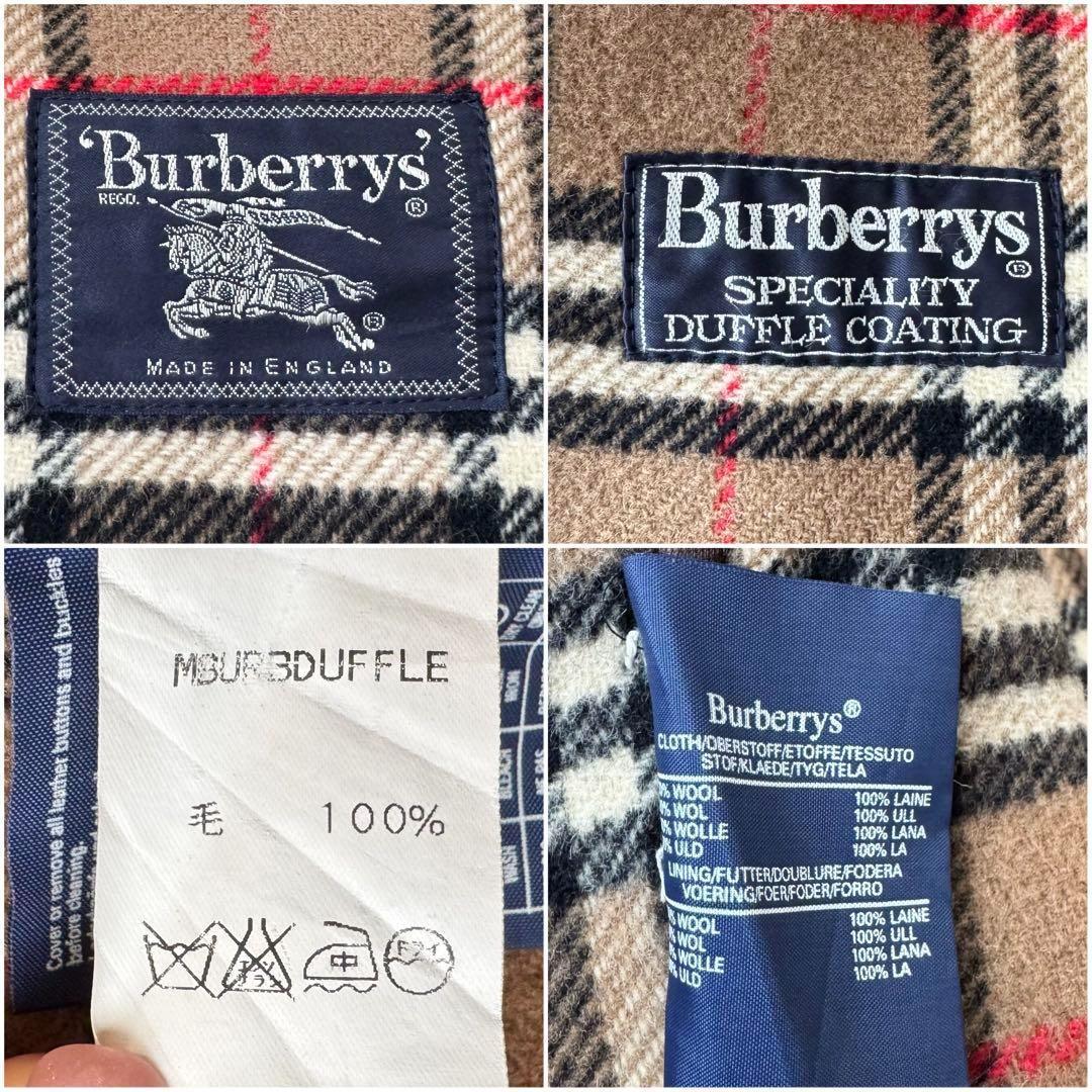 バーバリー ダブルフェイス ダッフルコート フード ノバチェック イギリス製 L