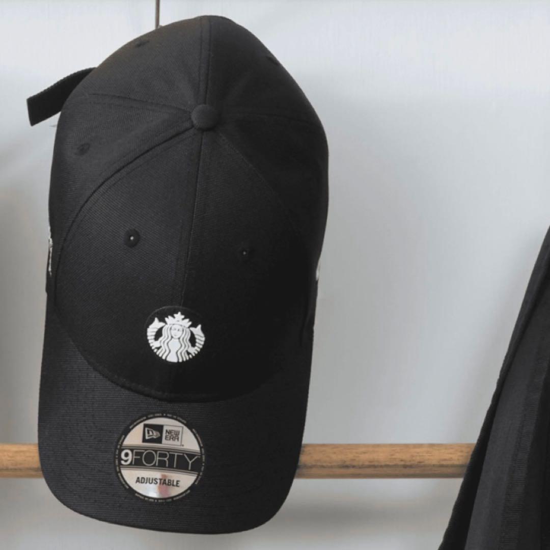 海外スタバ♡New Eraブラック9FORTYキャップ ニューエラ黒 日本未発売