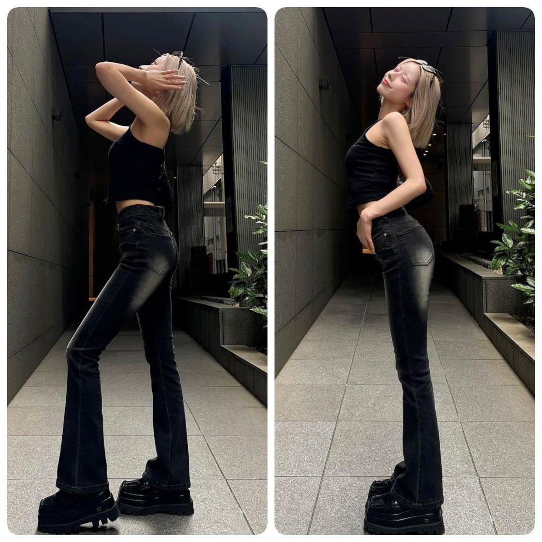 Darich ダーリッチ ブラストフレアデニムパンツ XS BLK ブラック