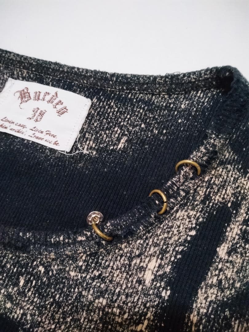 【数量限定生産品】BURDEN×伊利篤 ダメージ加工 リブ ロンT Sサイズ