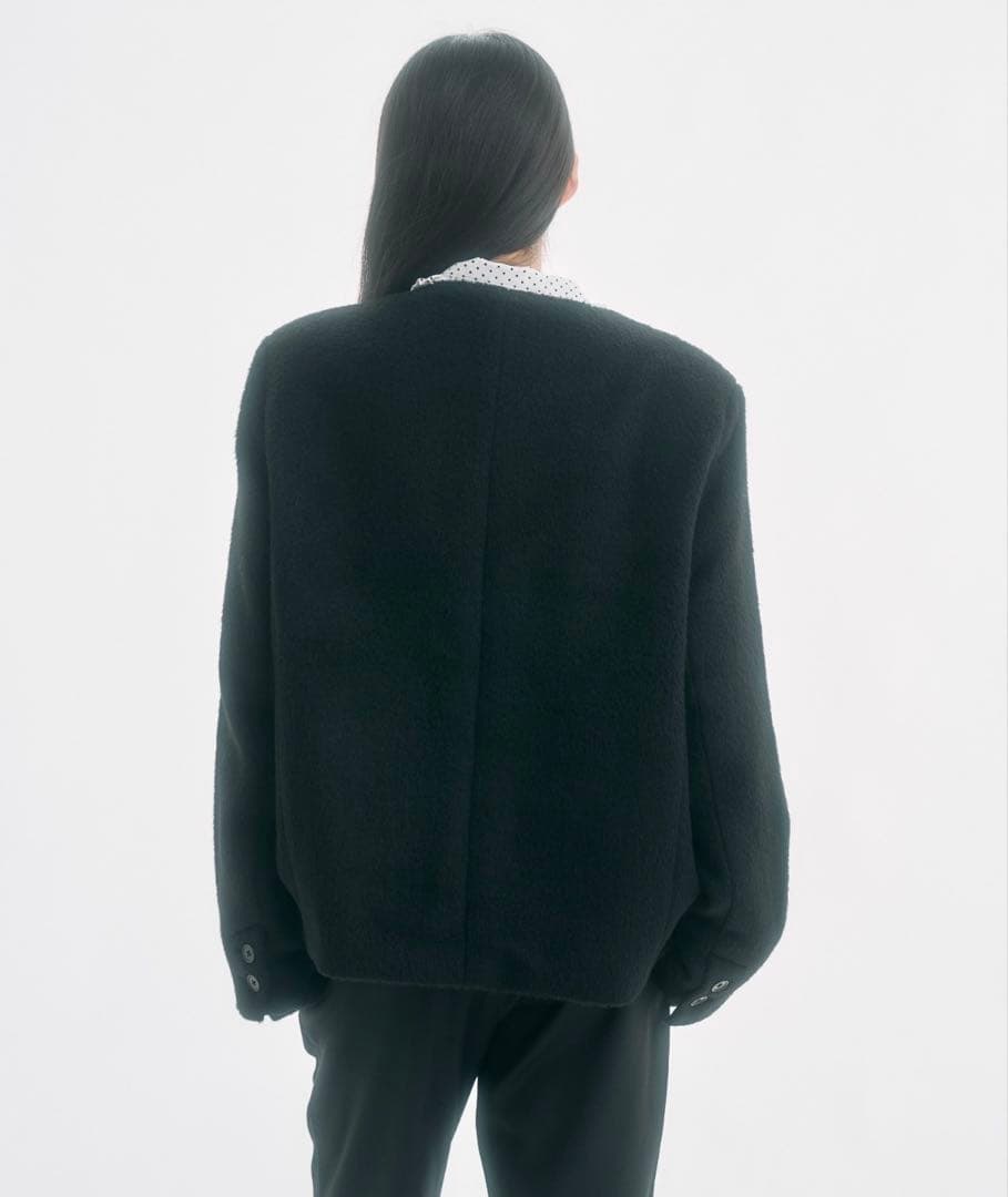 ジャケット・アウター FEKETE no collar wool shaggy jacket S