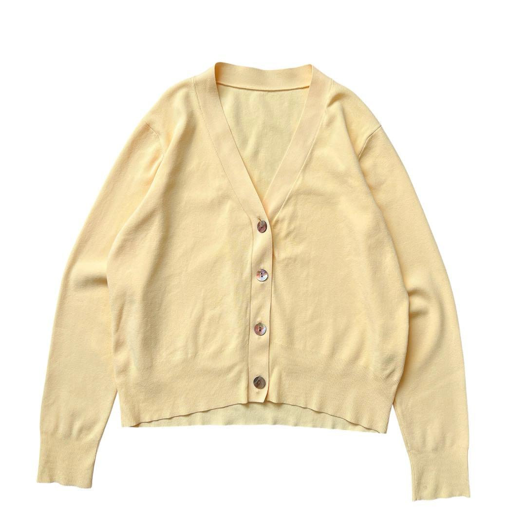 SOEJU　ソージュ　Vネックショートニットカーディガン　イエロー
