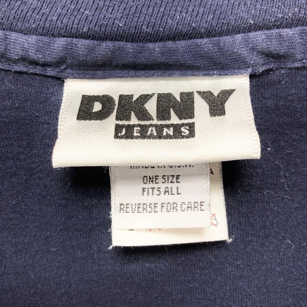 【名作】90s DNKY ビッグロゴTシャツ サンプリング元 ネイビー 大人気