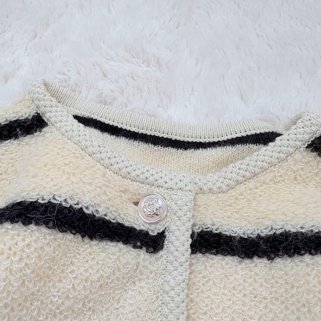 24AW✨シーナリー shenery アルパカ　ツイードボーダーニットジャケット