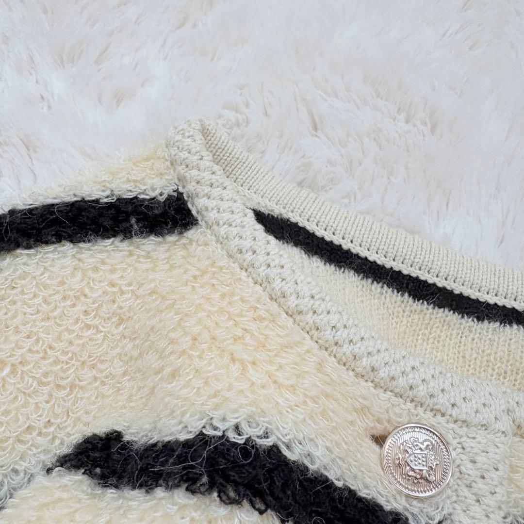 24AW✨シーナリー shenery アルパカ　ツイードボーダーニットジャケット